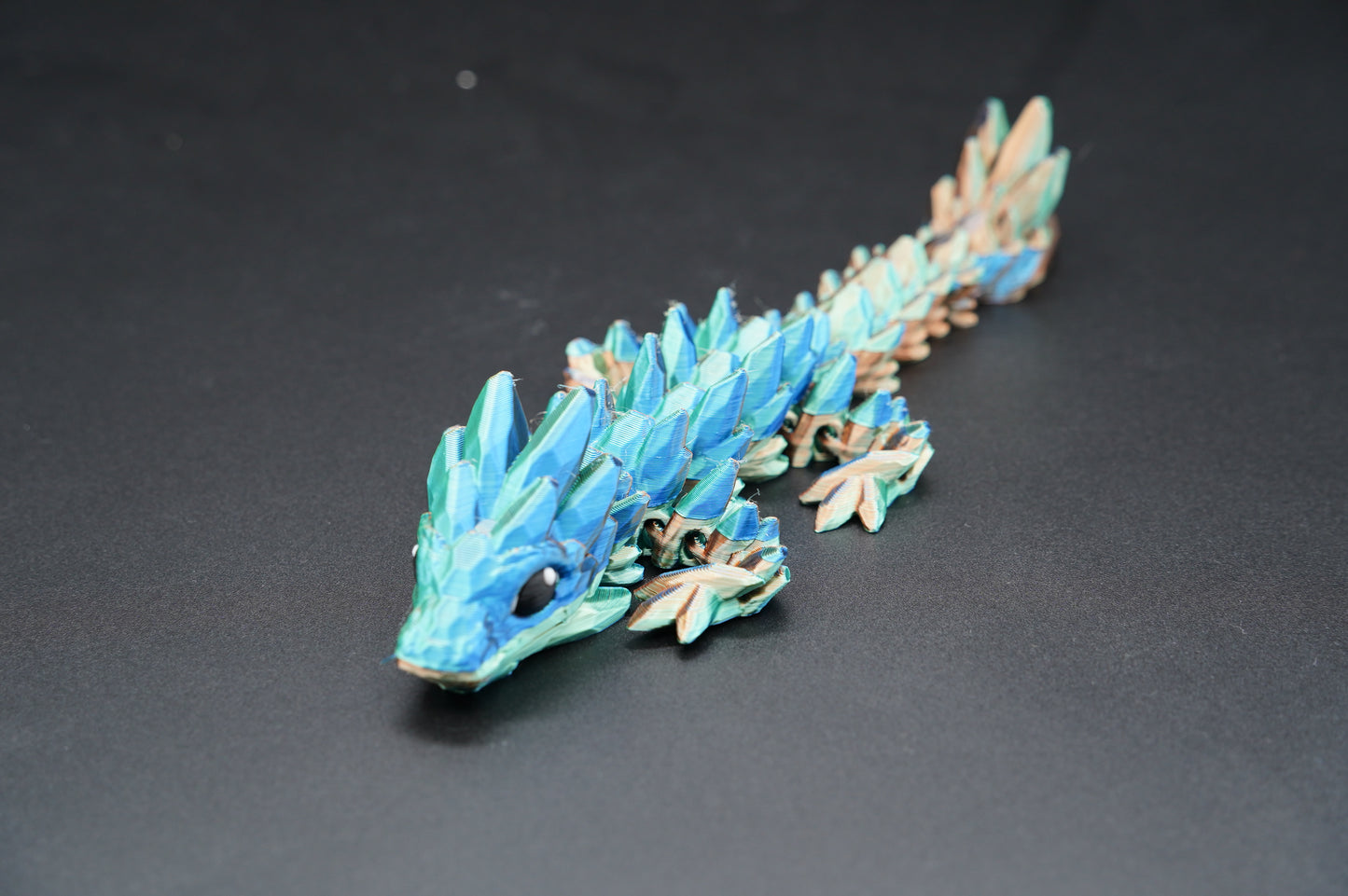 Small Baby Crystal Dragon – Articulated 3D Printed Dragon (7" × 1.5")