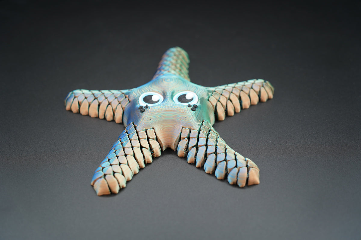 Sea Star – Articulated 3D Printed Animal (7" × 1")