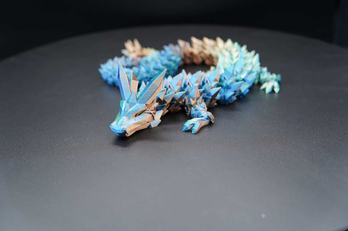 25" Crystal Dragon – Articulated 3D Printed Dragon (25" × 2.25")