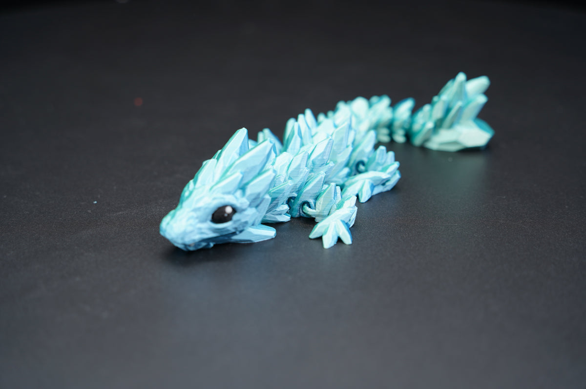 Small Baby Crystal Dragon – Articulated 3D Printed Dragon (7" × 1.5")