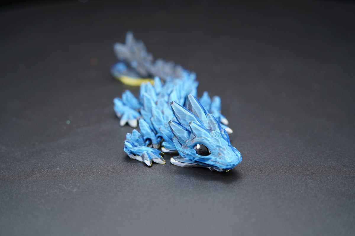 Small Baby Crystal Dragon – Articulated 3D Printed Dragon (7" × 1.5")
