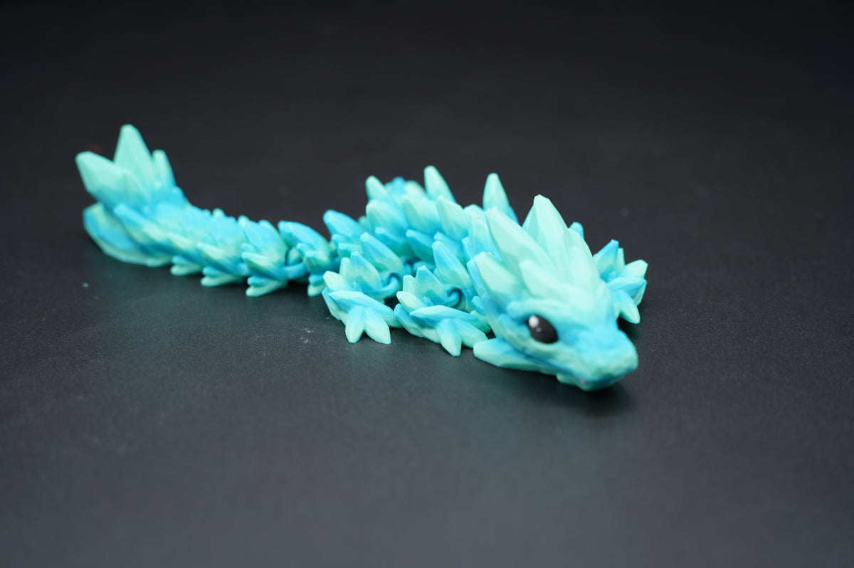 Small Baby Crystal Dragon – Articulated 3D Printed Dragon (7" × 1.5")