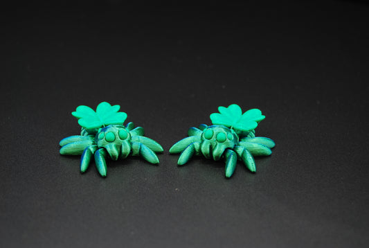Tiny Lucky Clover Spider – Articulated 3D Printed Spider (2” × 0.75”)