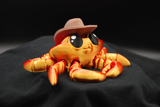 Cowboy Crab – Articulated 3D Printed Crab (6” × 5” × 3”)