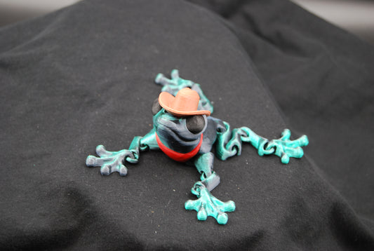 Cowboy Frog – Articulated 3D Printed Frog (4” × 2.5”)