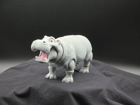 Articulated Flexi Hippo – 3D Printed Poseable Hippopotamus (8” Long)