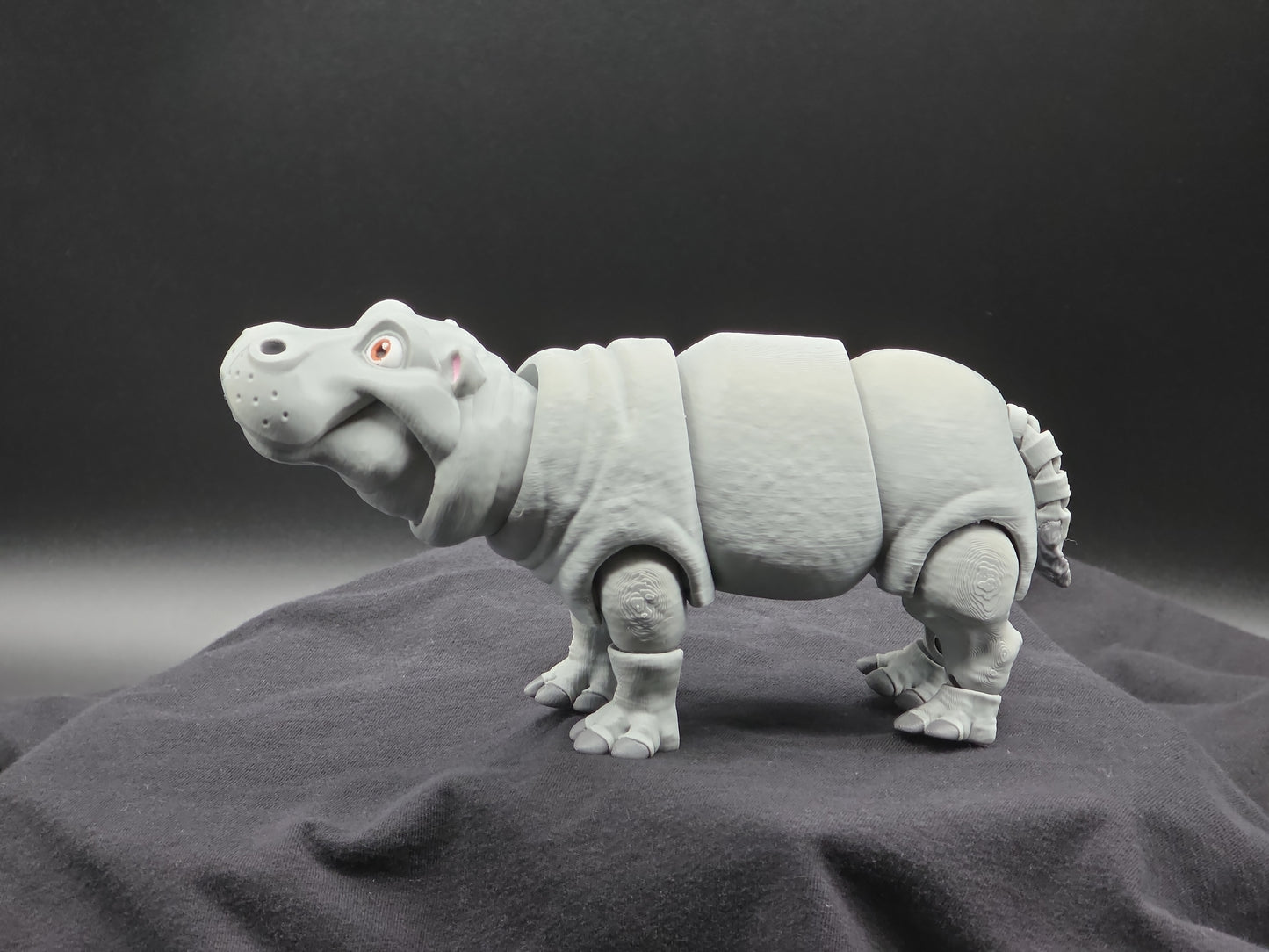 Articulated Flexi Hippo – 3D Printed Poseable Hippopotamus (8” Long)